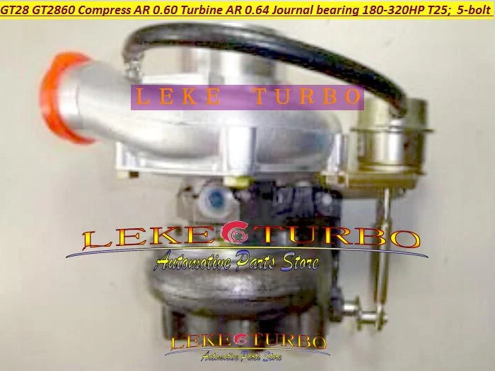 GT28 GT2860 Compressor AR 0.60 Turbine AR 0.64 Journal bearing 180-320HP T25 flange 5-bolt turbo Turbocharger (6)