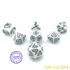 BESCON DARK ELVES Glowing Dice Set (7 piece), Oversized GLOW IN DARK Carved Role Playing Games RPG Dice Set 2