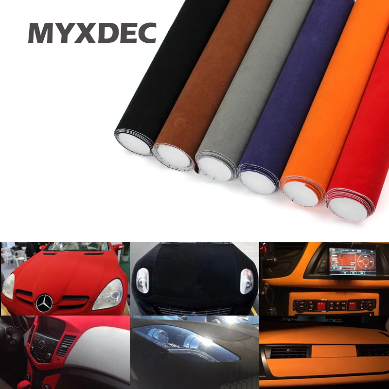 

135*30CM 8 Colors Velvet Fabric Velvet Film Suede Film Car Sticker With Bubble Car Interior Sticker Car Body Decoration Sticker