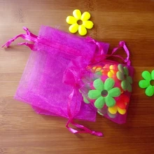 1000 шт. 10*15 см роза красный мешочек из органзы Ювелирная упаковка Дисплей сумки шнурок мешок для браслеты/ ожерелье мини Пряжа сумка