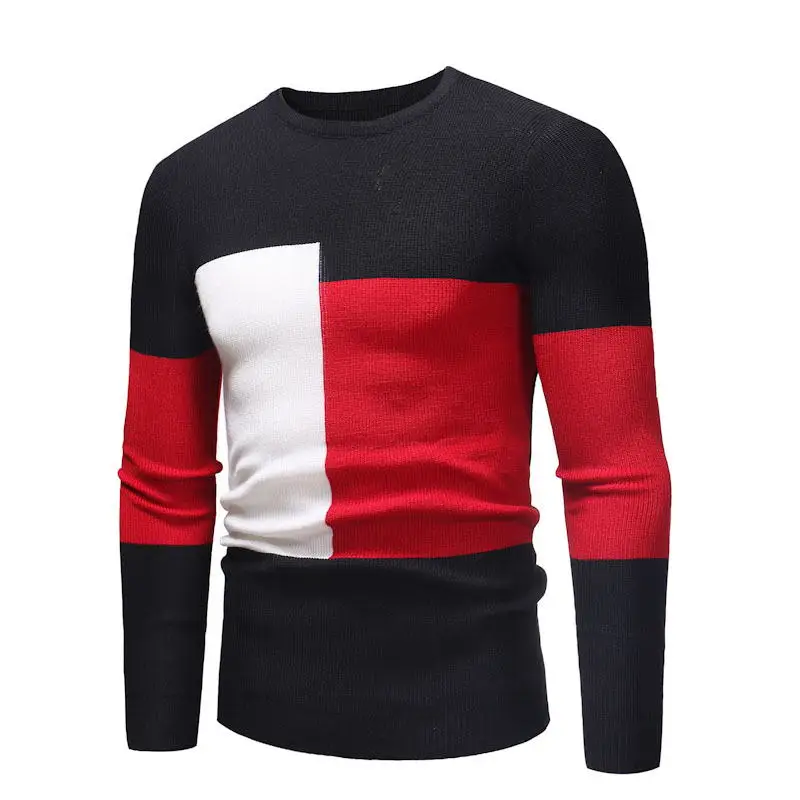 

2019 brand social cotton thin men's pullover sweaters casual crocheted striped knitted sweater men masculino jersey clothes