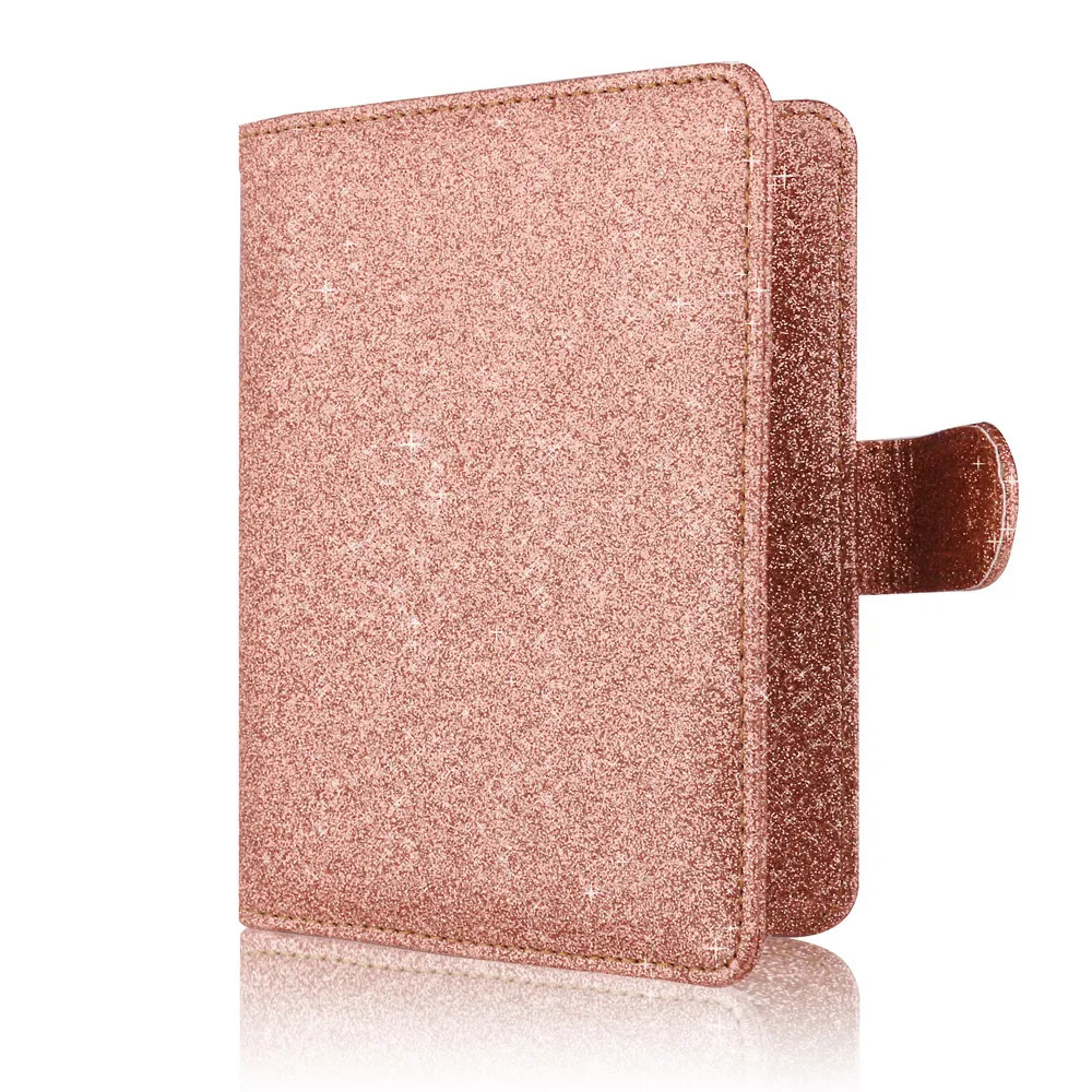 Модная яркая поверхность Засов держатель паспорта блёстки чехол для карты держатель дорожный бумажник с отделением для паспорта протектор - Цвет: Gold