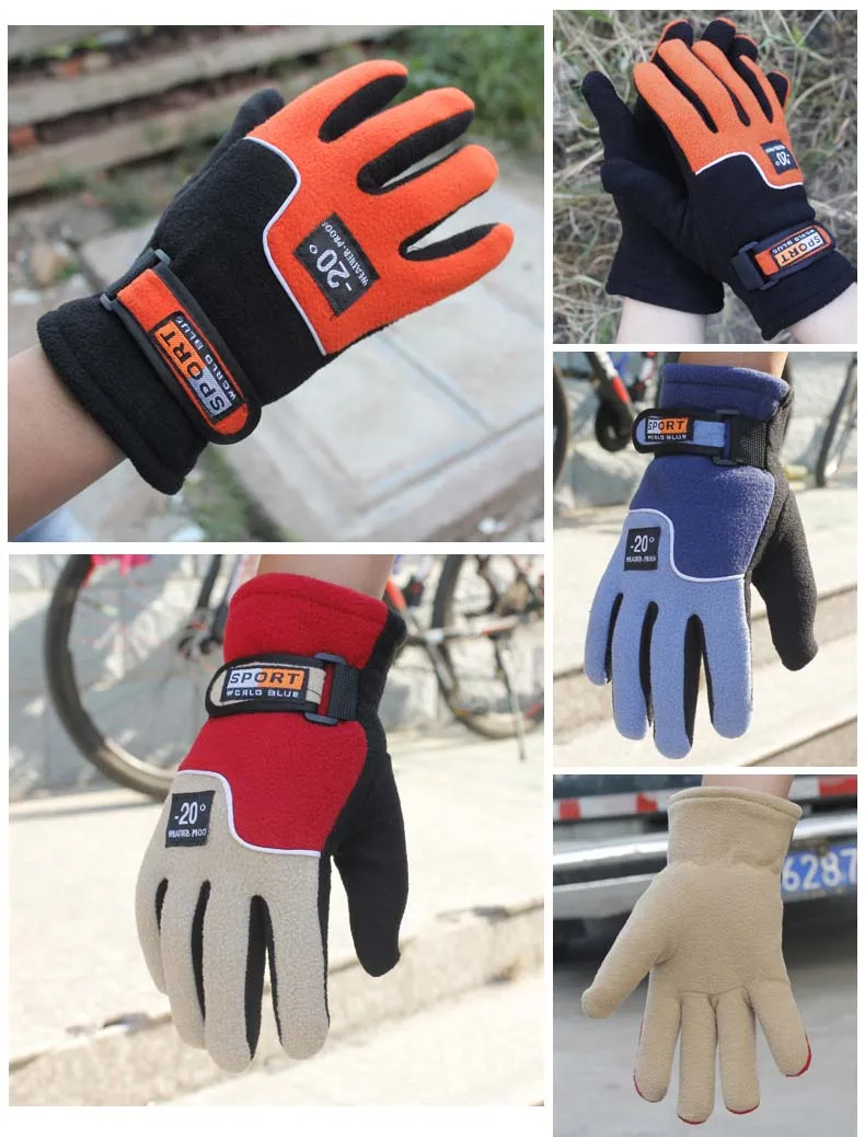 GLV948 Autumn and winter keep warm fleece font b gloves b font long finger riding mountain