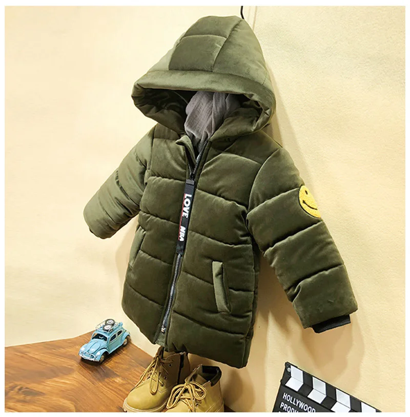 Winter warm gold velvet jacket for boys kids solid hooded down jacket for boys children coats outwear boy clothes (12)