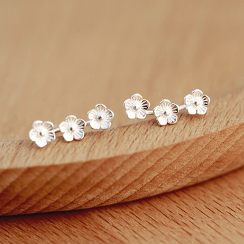 

Trendy Korean 925 Sterling Silver Flowers Earrings For Women Wedding Bridal Earrings Pendientes Brincos Fashion Jewelry Gift