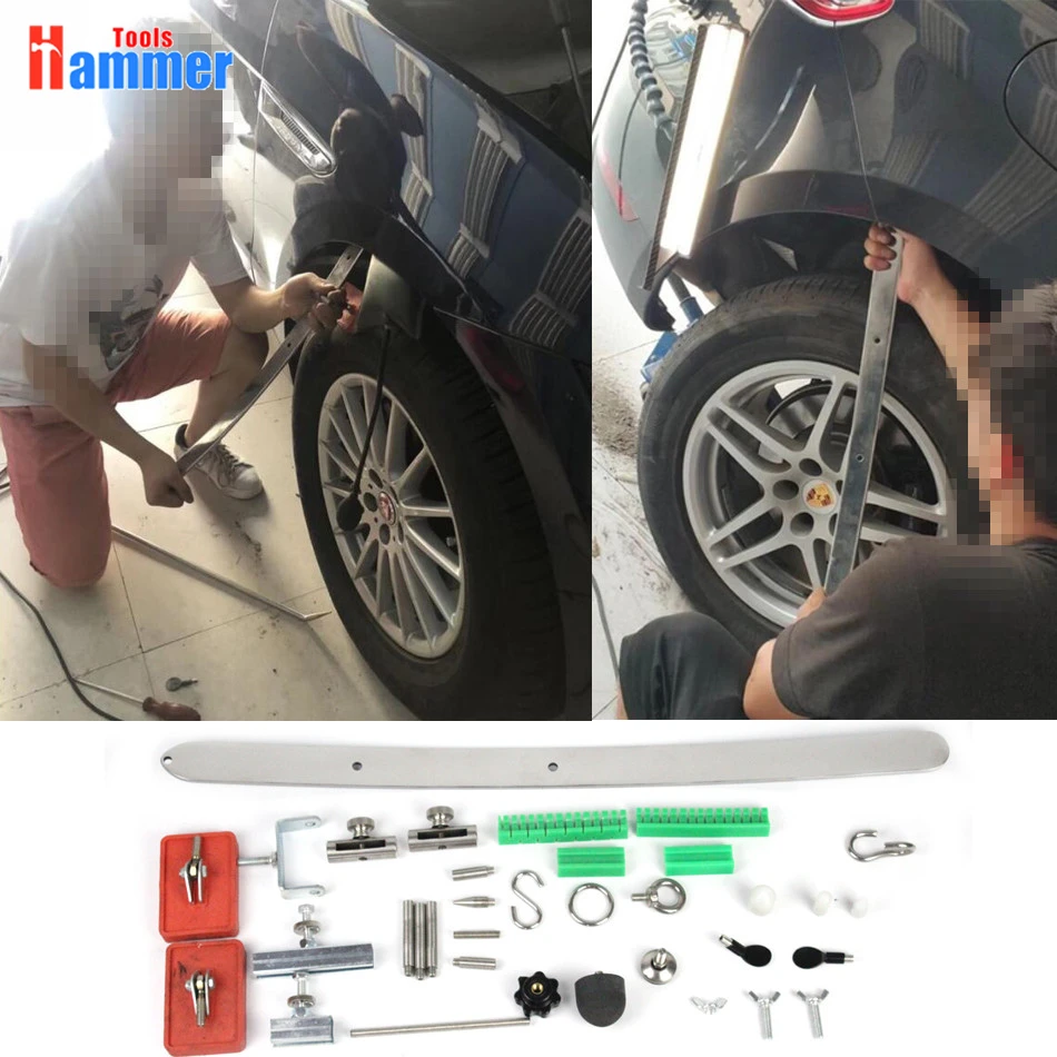 

car dent remove tools PDR hook tools paintless dent repair kit flat steel bar bridge puller