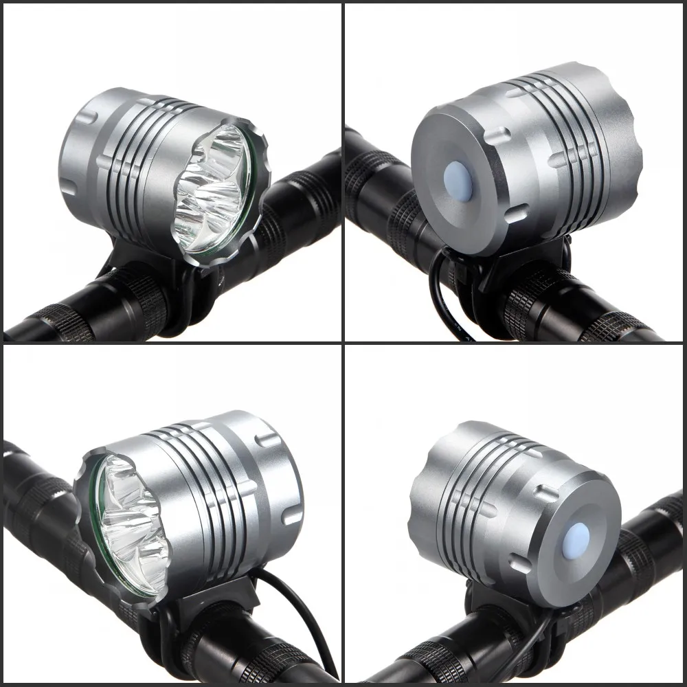 Excellent Waterproof 10000Lm 5x XM-L T6 LED Bike Lamp 3 Modes Bike MTB Road Cycling Torch+Battery Pack + Rear Light 7