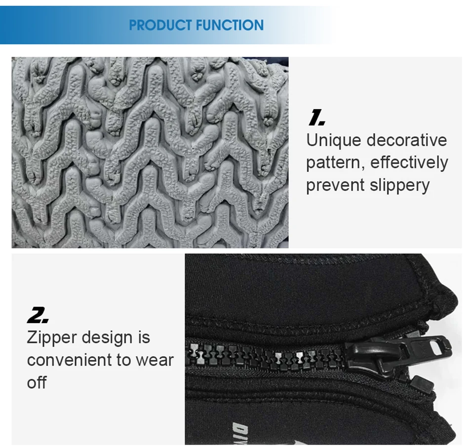 5 мм Неопреновые уплотненные носки для дайвинга Подводные носки для дайвинга с боковой молнией Зимние непромокаемые противоскользящие водонепроницаемые туфли ласты 4 цвета