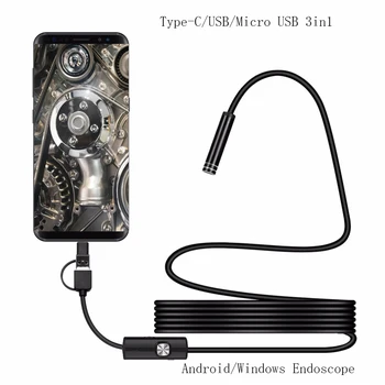 

Full HD 1080P Micro USB/Type-c/USB Android PC Endoscope Borescope Semi Rigid Tube Waterproof Inspection Endoscope Camera