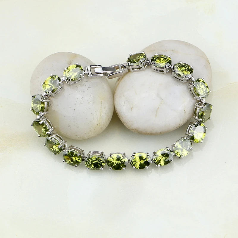 925 серебряные ювелирные изделия многоцветный кубический цирконий белый кристалл браслет цепочка звено для женщин подарочная коробка 19 см