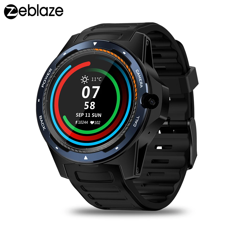 Смарт часы Zeblaze THOR 5 4G LTE 2 ГБ + 16 система с двумя чипами камера 8 0 МП GPS GLONASS Beidou Nano SIM Wi
