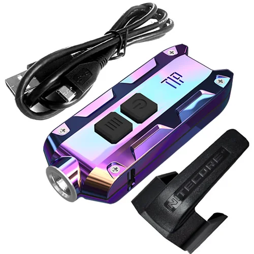 Топ продаж NITECORE TIP SS нержавеющая сталь металлический брелок Светильник Wih клип + USB