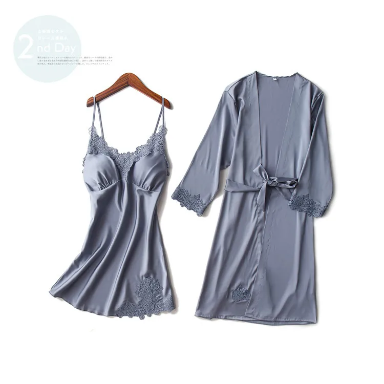 Ice Slik не атласная пижама женская ночная рубашка Летняя Пижама дамское кружевное платье сексуальное женское белье Babydoll домашний халат Пижамный костюм Лето