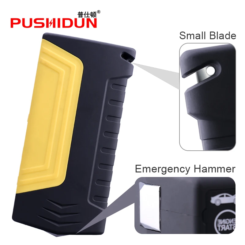 

PUSHIDUN Double USB Mini Jump Starter Charger Battery Booster Built in Flash With Hamme&Air Compressor For Starting 12V Car