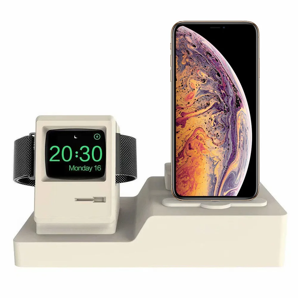 Силикагель зарядное устройство смарт-часов стенд 3 в 1 для Apple Watch 4 для Iphone XS MAX молния стойка для соединителей держатель 2 в 1