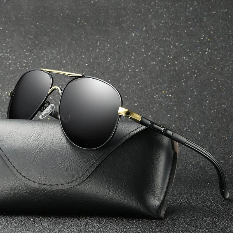 Men's & Women's Sunglasses - Black Square Frame, Blue Gradient Lens, UV400 Protection - View #8
