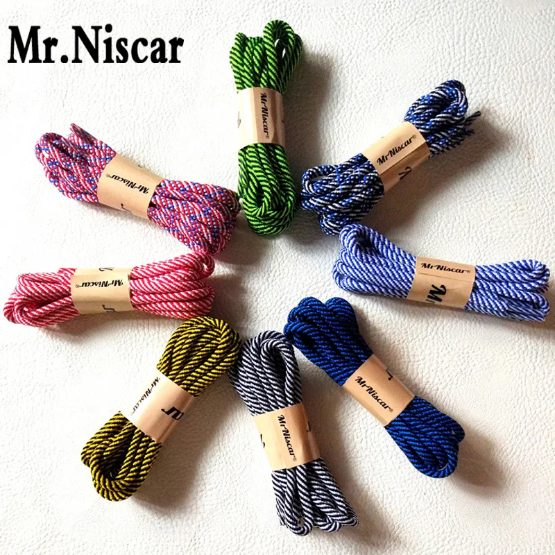 

Mr.Niscar 1 Pair Brand Shoelaces Shoestring Round Hiking Walking Camping Colour Striped Shoe Laces String Skate Boots Bootlaces