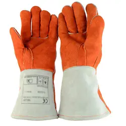 Новые 2019 сварочные перчатки высокая температура теплоизоляция защитные перчатки износостойкость спилок защитные перчатки 11-032888