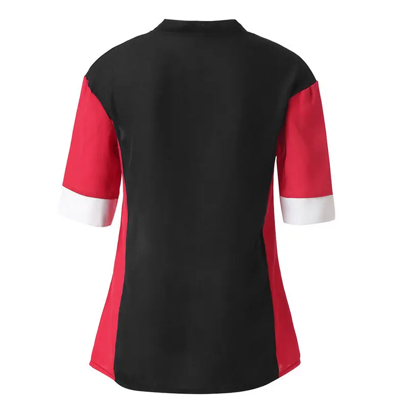 Summer Women Loose Color Block Blouse Short Sleeve Casual Tee Fashion Women Girls Clothes Camisetas Mujer 35DE25 (4)