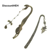 1 шт. Ретро Закладка из сплава металлов Русалка, украшенный бусинами или ангелами бабочка модная Винтажная закладка