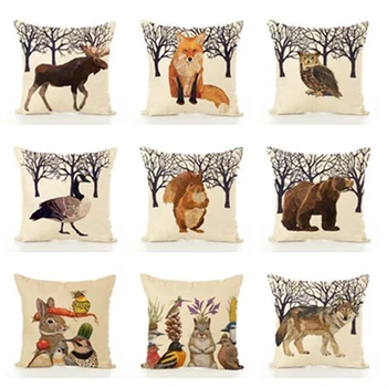 

Hot 45*45cm Animal Pattern Printed Pillow Cover Skull Pillowcase Animal Pillow Case for Home pillowslip