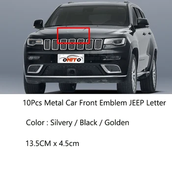 

10Pcs Car Front Hood Emblem Auto Head Bonnet Label Badge Front Letter Sticker For Jeep Cherokee Liberty Rubicon Wrangler