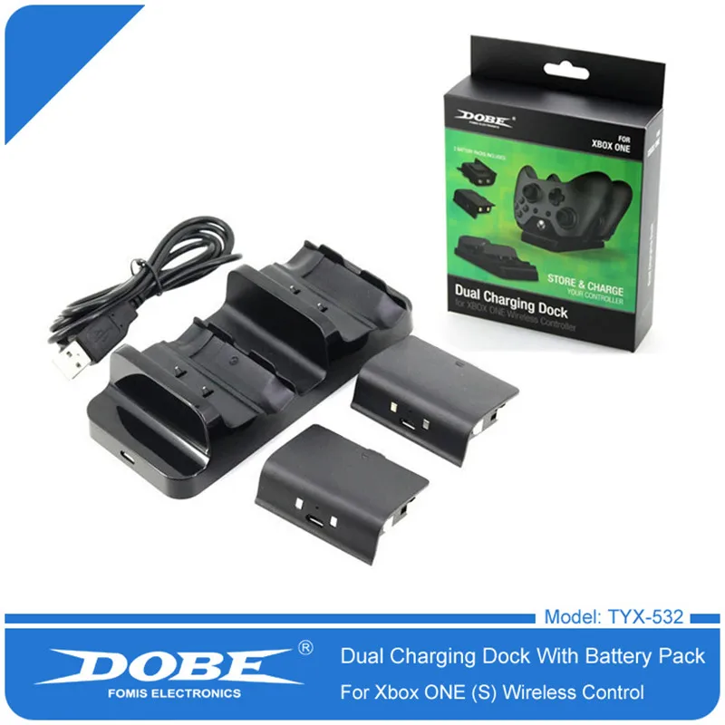 Dual Wireless Charger for Xbox One Controller Charger Battery Pack for