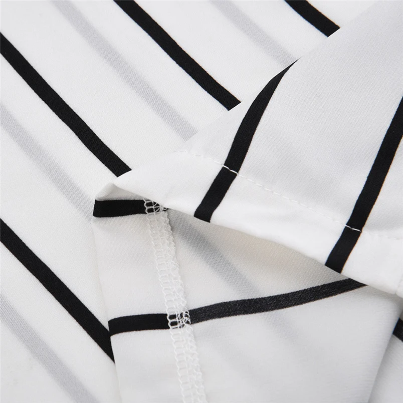 Fashion Women Autumn Jumpsuit Holiday Sexy V-Neck Three Quarter Sleeve Striped Loose Wide Leg Jumpsuit Playsuit Combinai F#S04 (14)