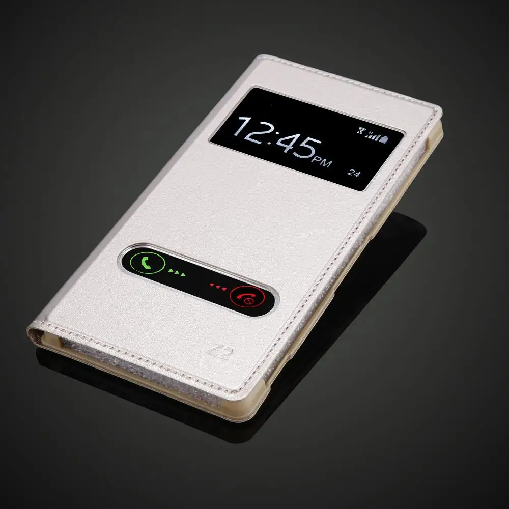 Touch Screen View With Window case For Sony Xperia Z2 L50W D6503 D6502  Cover Flip Leather cover Case