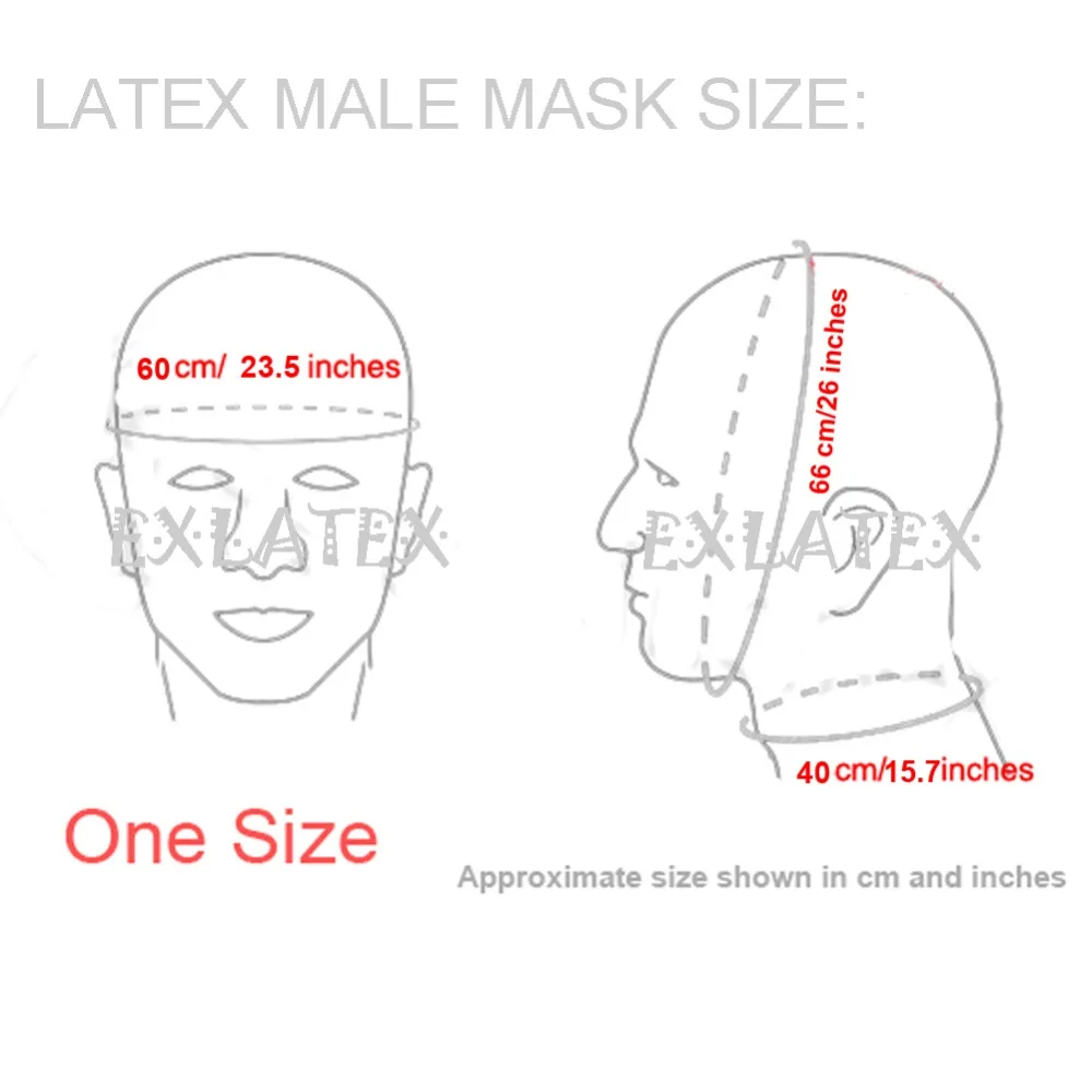 Latex Mask Fetish Costumes bdsm Hood LATEX male with teech deadpool mask sm mask-Black (3)-