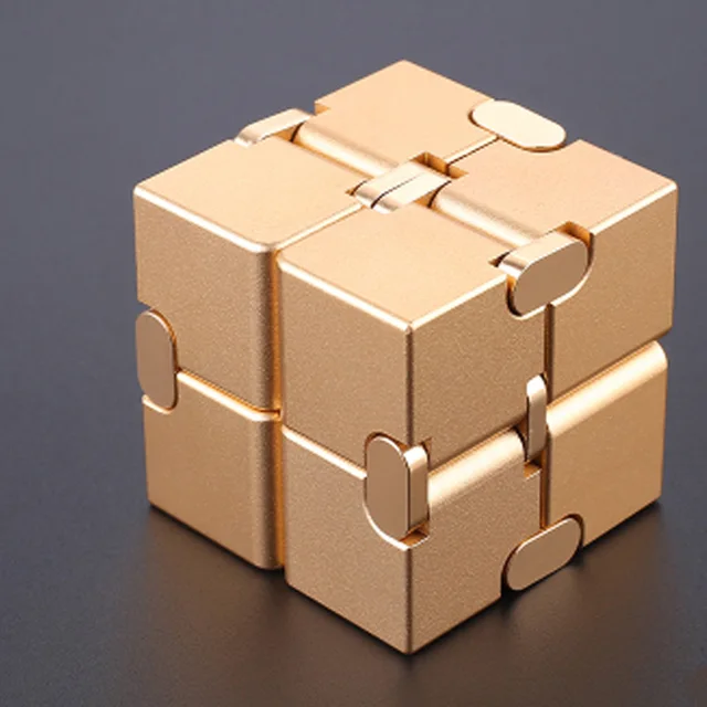 Stress Relief Toy Premium Metal Infinity Cube Portable Decompresses Relax Toys for Adults Men Women 4