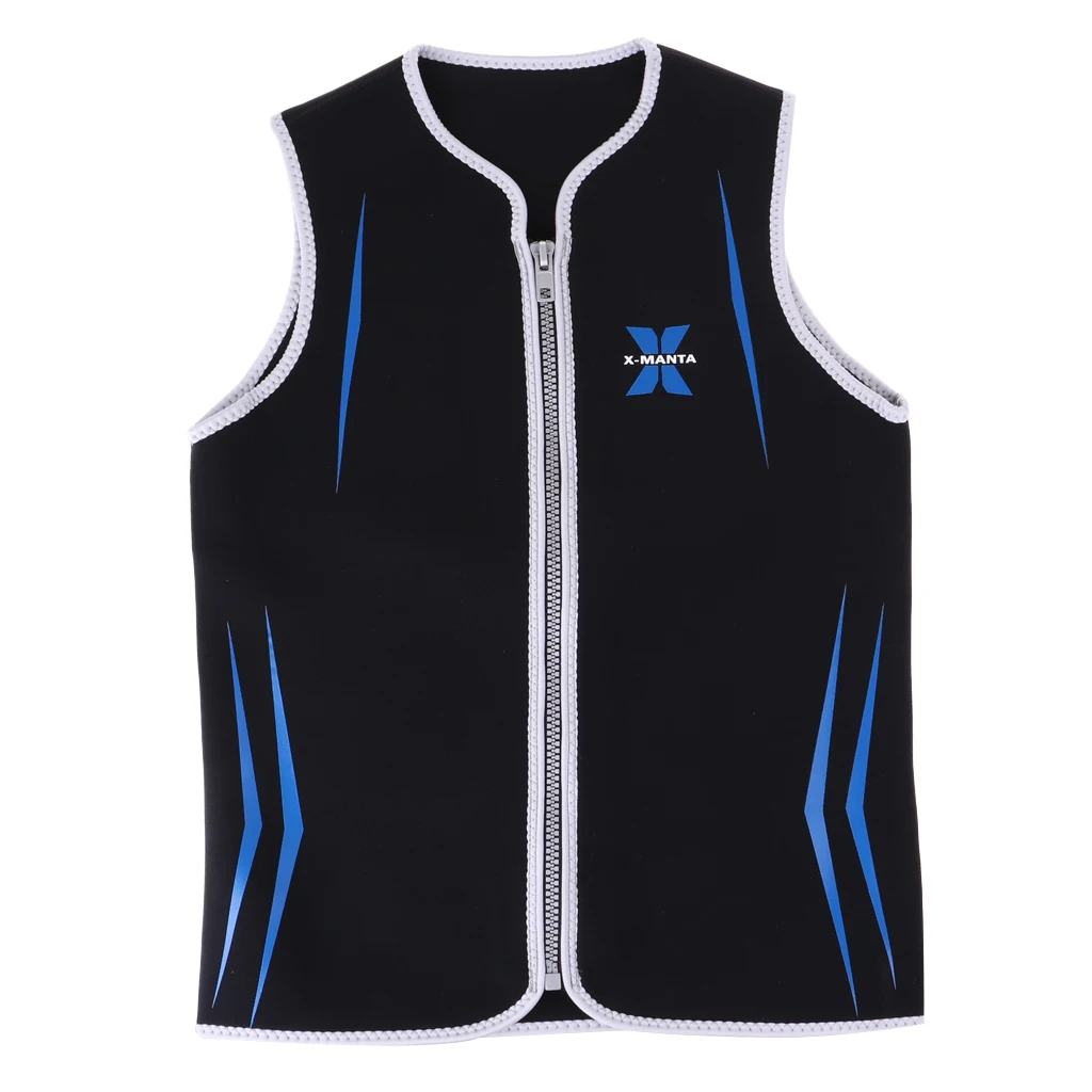 Premium 3mm Men's Wetsuits Neoprene Sleeveless Front Zipper Vest Jacket Top for Scuba Diving Surfing Swimming Snorkeling Suit