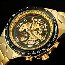 Gagnant Marque De Luxe Élégant Montre Automatique Squelette Mécanique Montre-Bracelet Mâle montre-Bracelet Hommes Homme Heure Horloge relogio masculino