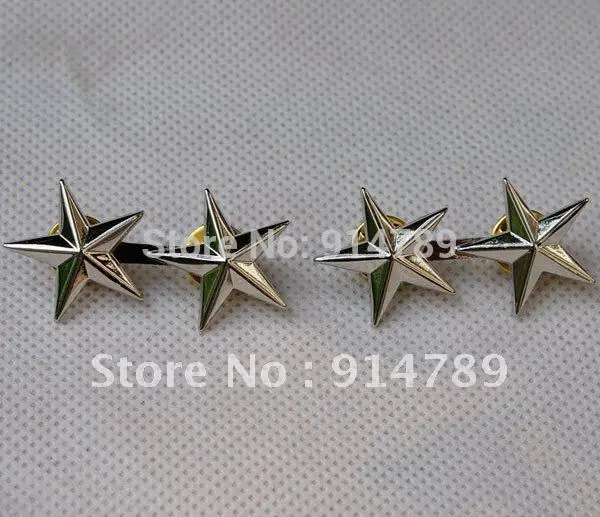 

PAIR OF WW2 US ARMY OFFICER 2 STAR MAJOR GENERAL RANK BADGES PIN -32142