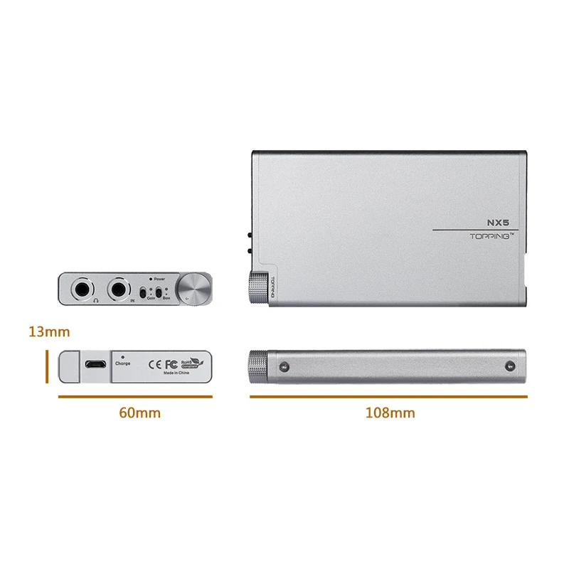 TOPPING NX5 Portable Headphone Amplifier MiNi HiFi Audio Amp AD8610 BUF634 Chip Digital Stereo Audio Power Amplificador