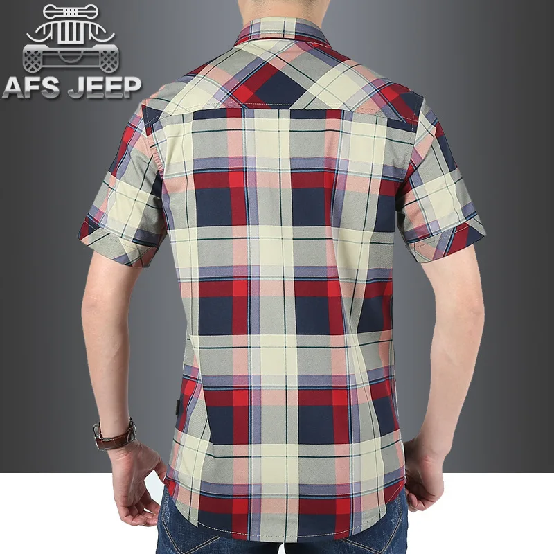 Red And Black Plaid Shirt Men Shirts 2018 New Summer Fashion Chemise Homme Mens Checkered Shirts Short Sleeve Shirt Men Blouse