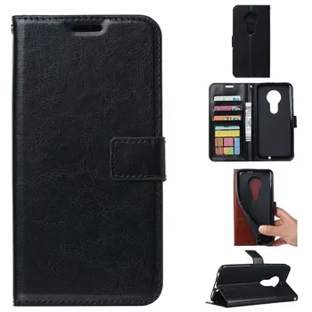 

100pcs/lot free shipping Crazy Horse Wallet Leather Case for Motorola G7 Play G7 PLUS With Photo Frame Card Slots