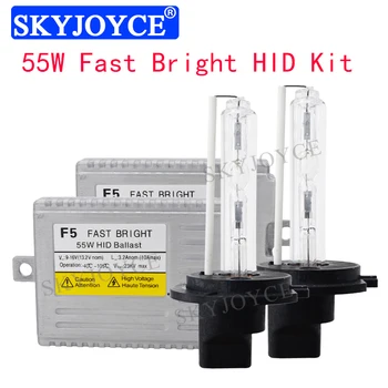 

SKYJOYCE H7 Fast Bright F5 Ballast HID Kit AC 12V 55W 4300K 6000K 8000K H1 H7 H11 9005 9006 Fast Bright 55W HID Headlight Kit