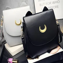 Sailor Moon сумка женские сумки известных брендов Черный Белый Кот искусственная кожа женские сумки на плечо A923
