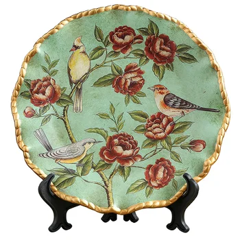 

American ceramic decorative plate Background Decoration Display European home restaurant living room decoration wall hanging plate