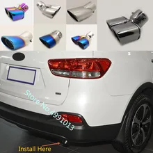 Para Kia Sorento 2015 2016 2017 2018 tampa do carro tubo de escape ponta silenciador extremidade do tubo exterior de volta dedicar tomada ornamento ventilação 1 pcs