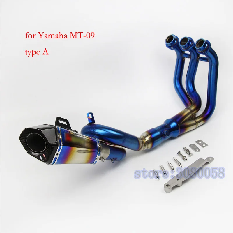 

MT-09 Motorcycle Slip On Full System with Exhaust for Escape Tube DB Killer For Yamaha MT09 FZ09 Muffler Pipe Middle Pipe