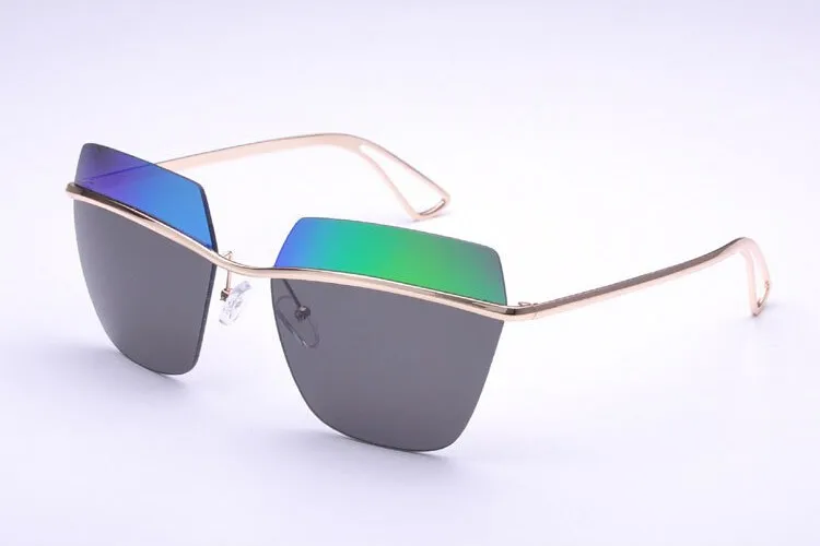 Двухцветные поляризованные солнцезащитные очки без оправки женские очки oculos de sol feminino 9033