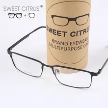 Сладкие цитрусовые бизнес полный обод Титановые очки для мужчин оптический оправа для очков для мужчин Рецептурные очки Квадратные очки