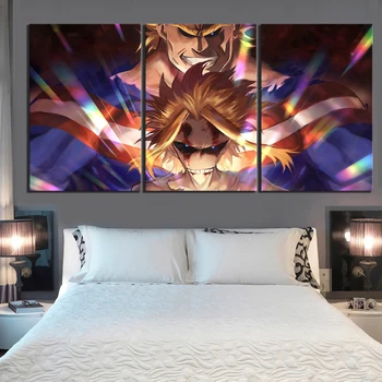 

3 Piece All Might My Hero Academia Anime Poster Cartoon Wall Pictures Canvas Art Decorative Paintings for Home Decor