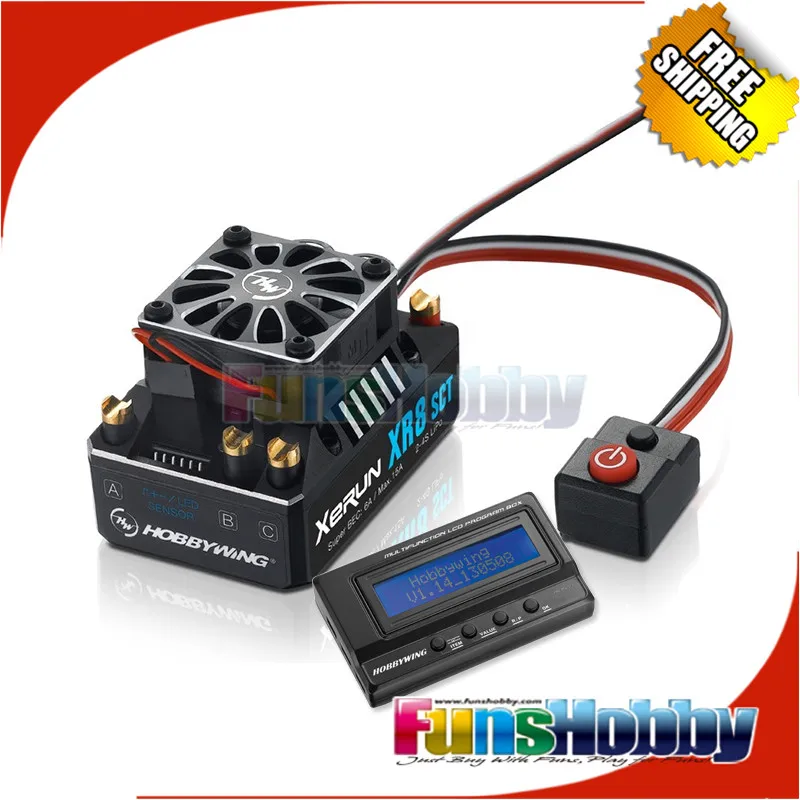 Hobbywing XR8 SCT 140A Бесщеточный Регулятор скорости ESC и 3 в 1 ЖК программная карта для 1/8