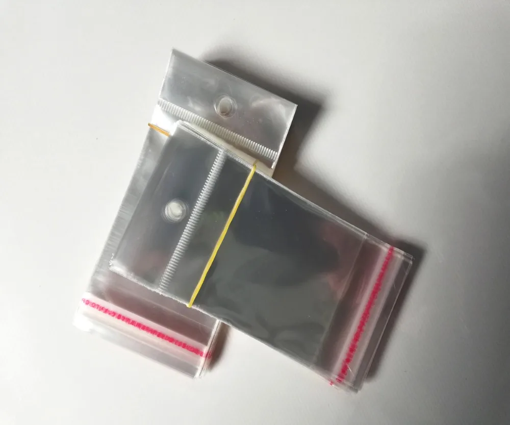 500 шт/партия прозрачный самоклеющийся пластиковый пакет с печатью прозрачный повторно закрываемый целлофановя упаковка полиэфирная Упаковка Мешки OPP сумка с подвесным отверстием
