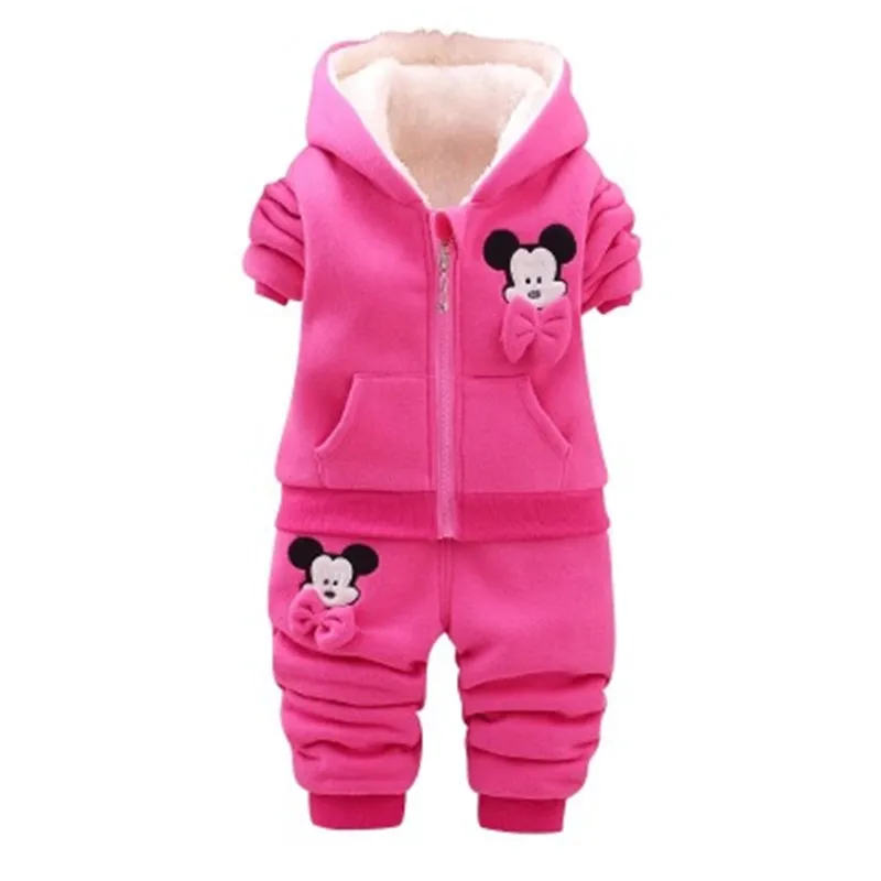 

Baby Clothes Minnie Clothing Boys Girls Long Sleeve Sports Three Pieces Cotton Long Sleeve Warm Outerwear+Pants Suit Toddler Set