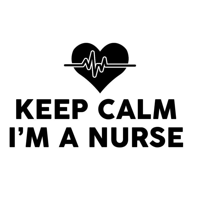 15,5*9,3 см буквы Keep Calm I'm A Nurse сердцебиение виниловые автомобильные наклейки оригинальность кузов Машины окно наклейки на бампер аксессуары