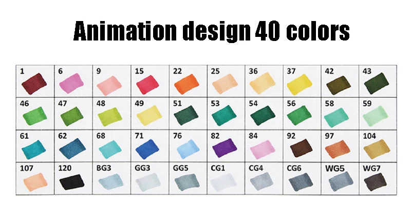 Художественный маркер 30/40/60/80/168 Цвета на спиртовой основе Ручки Маркеры двойная головка эскиз маркеры кисточки ручка для рисования манга дизайн товары для рукоделия - Цвет: 40 Animation design